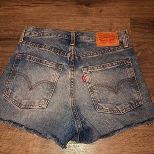 Levi high-waisted denim shorts